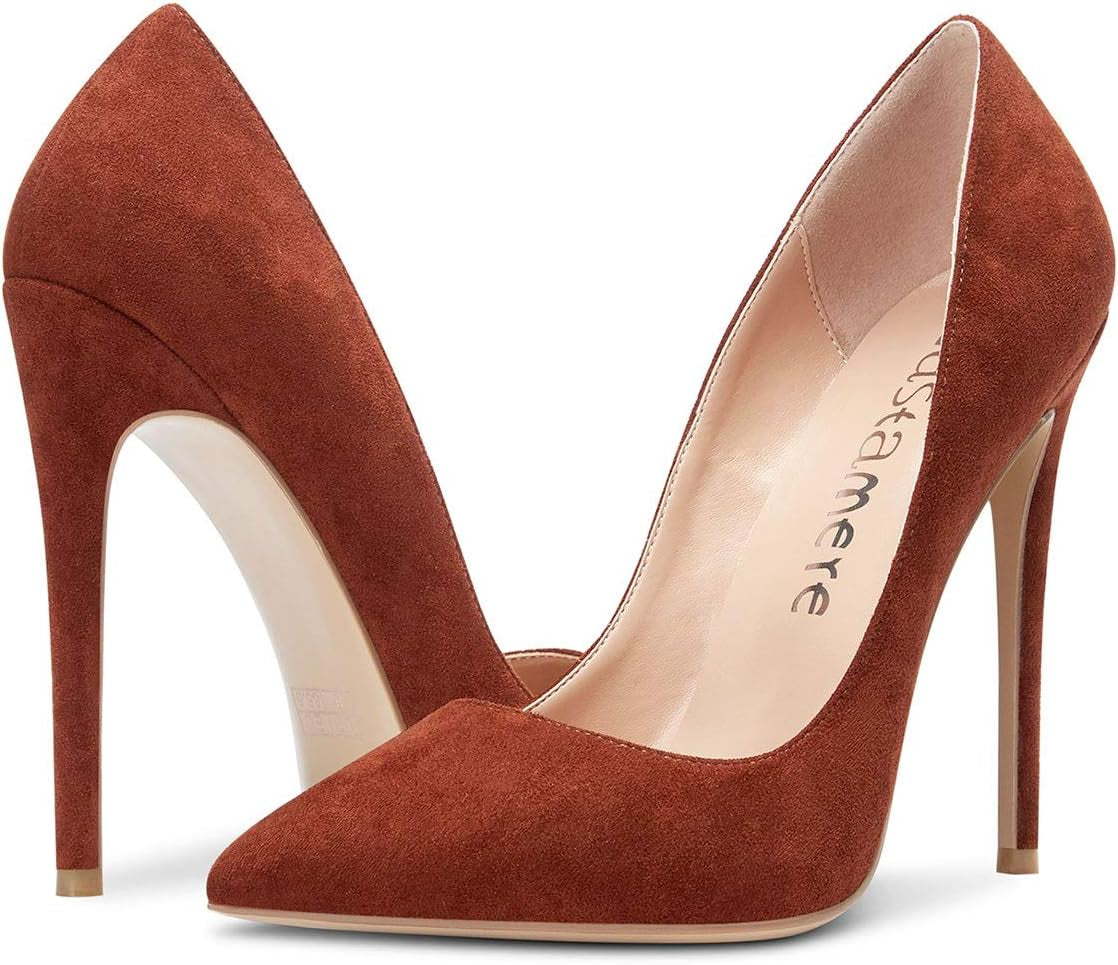 Womens Sky High Heels Basic Pumps Pointed-Toe Slip-On Stilettos 12CM Heel Shoes