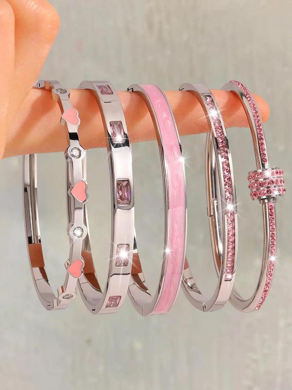 Elegant Fashion Bangle Bracelet Set, Stainless Steel Fashionable Eternal Lightweight Bangle, Very Suitable for Parties, Gatherings and Birthday Gifts, Mother'S Day Gift Jewelry