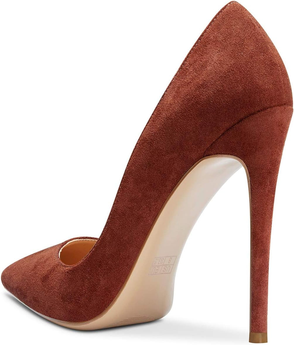 Womens Sky High Heels Basic Pumps Pointed-Toe Slip-On Stilettos 12CM Heel Shoes