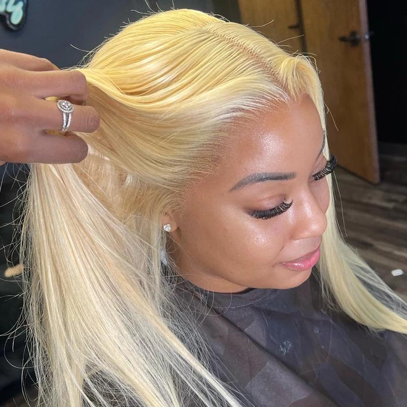 Cute Bein 613 Blonde 13X6 HD Lace Frontal Wig Pre Plucked 13X4 Straight Lace Front Human Hair Wigs for Women Can Be Dyed & Restyle
