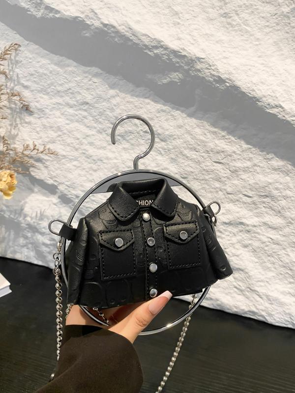 Women'S Plain Color Shirt Design Crossbody Bag, Casual Pu Leather Shopping Shoulder Bag for Daily Used, Casual Trendy Versatile High-Quality Daily Commuting Satchel Bag