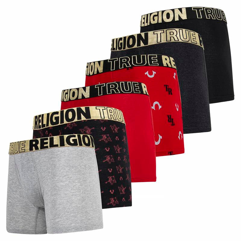True Religion Mens Boxer Briefs Cotton Stretch Underwear for Men Pack of 6