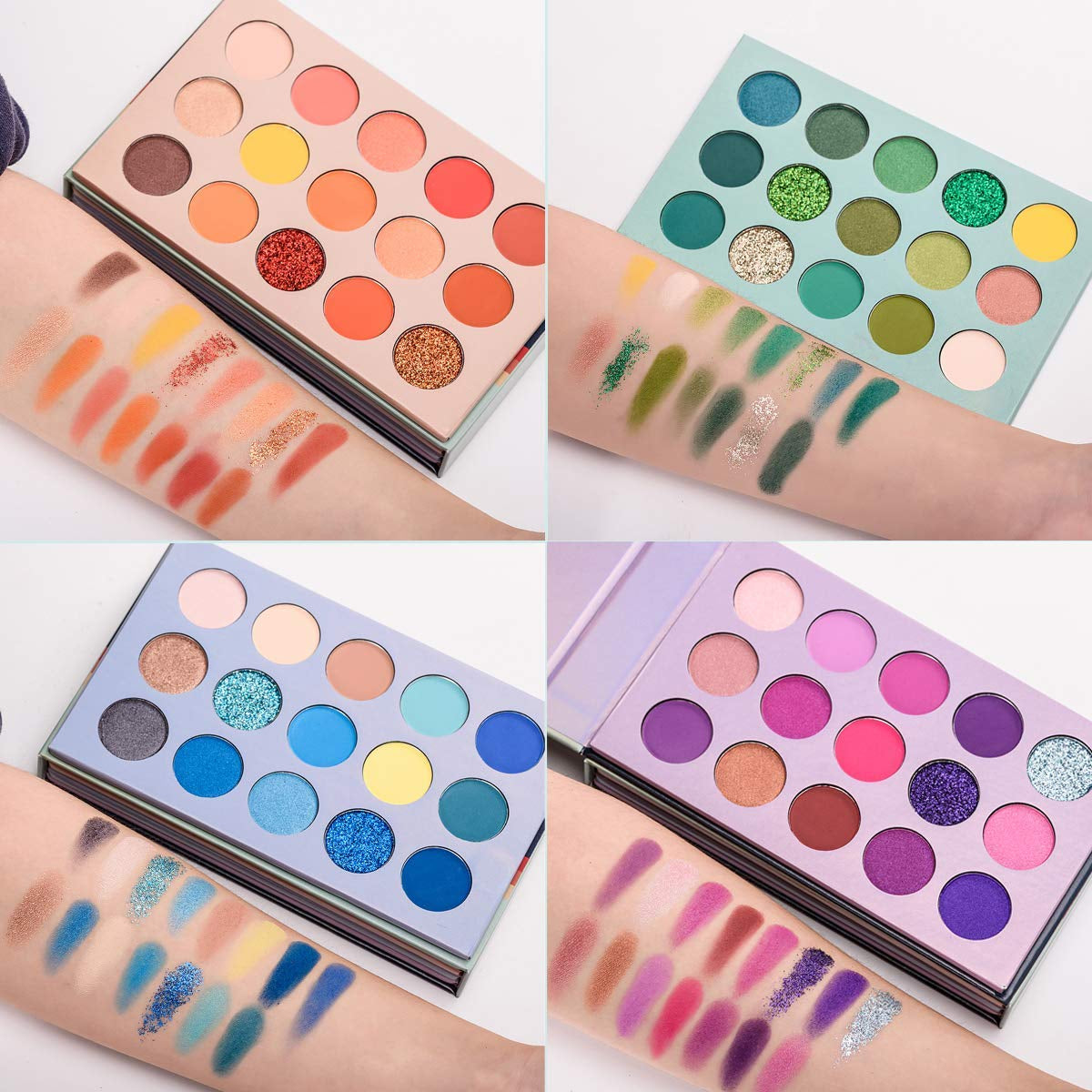60 Colors Eyeshadow Palette, 4 In1 Color Board Makeup Palette Set Highly Pigmented Glitter Metallic Matte Shimmer Natural Ultra Eye Shadow Powder Easy to Blend