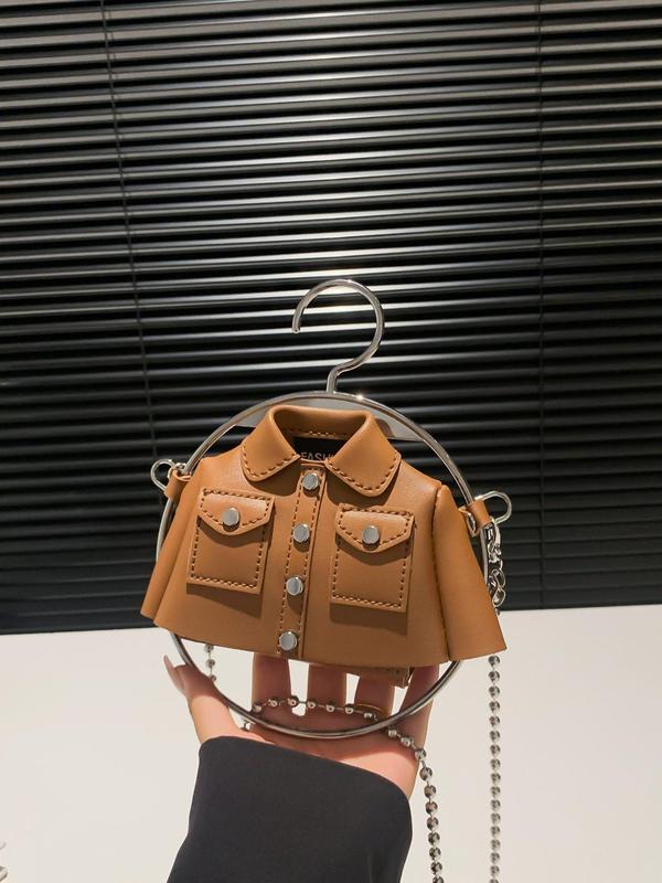 Women'S Plain Color Shirt Design Crossbody Bag, Casual Pu Leather Shopping Shoulder Bag for Daily Used, Casual Trendy Versatile High-Quality Daily Commuting Satchel Bag