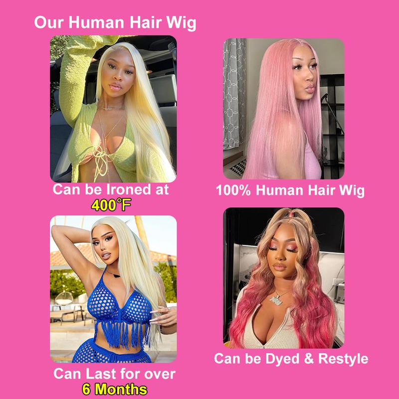 Cute Bein 613 Blonde 13X6 HD Lace Frontal Wig Pre Plucked 13X4 Straight Lace Front Human Hair Wigs for Women Can Be Dyed & Restyle
