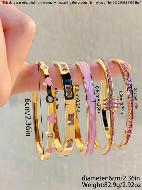 Elegant Fashion Bangle Bracelet Set, Stainless Steel Fashionable Eternal Lightweight Bangle, Very Suitable for Parties, Gatherings and Birthday Gifts, Mother'S Day Gift Jewelry