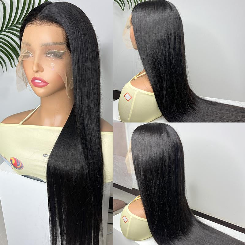 Yawawe Hair 28/30Inch 13X6 Lace Frontal Wigs Human Hair Straight Lace Front Human Hair Wig for Women Medium Size Cap 200% Density Pre-Plucked Transparent Lace Wigs with Baby Hair Outdoorfun