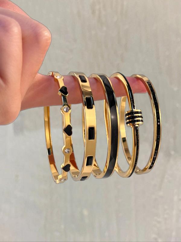 Elegant Fashion Bangle Bracelet Set, Stainless Steel Fashionable Eternal Lightweight Bangle, Very Suitable for Parties, Gatherings and Birthday Gifts, Mother'S Day Gift Jewelry