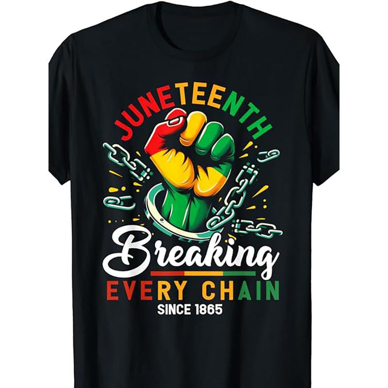 Juneteenth T-Shirt Mens African American Freedom 1865 Novelty T-Shirt, Mens T-Shirt, Short Sleeve, Everyday Wear and Holiday Style Shirt