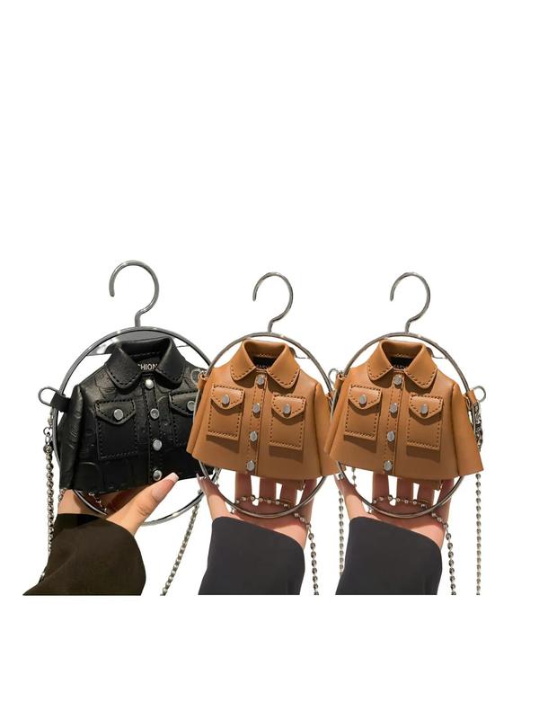 Women'S Plain Color Shirt Design Crossbody Bag, Casual Pu Leather Shopping Shoulder Bag for Daily Used, Casual Trendy Versatile High-Quality Daily Commuting Satchel Bag