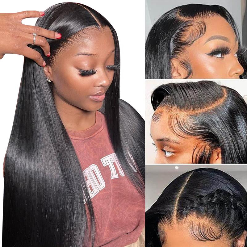 Yawawe Hair 28/30Inch 13X6 Lace Frontal Wigs Human Hair Straight Lace Front Human Hair Wig for Women Medium Size Cap 200% Density Pre-Plucked Transparent Lace Wigs with Baby Hair Outdoorfun