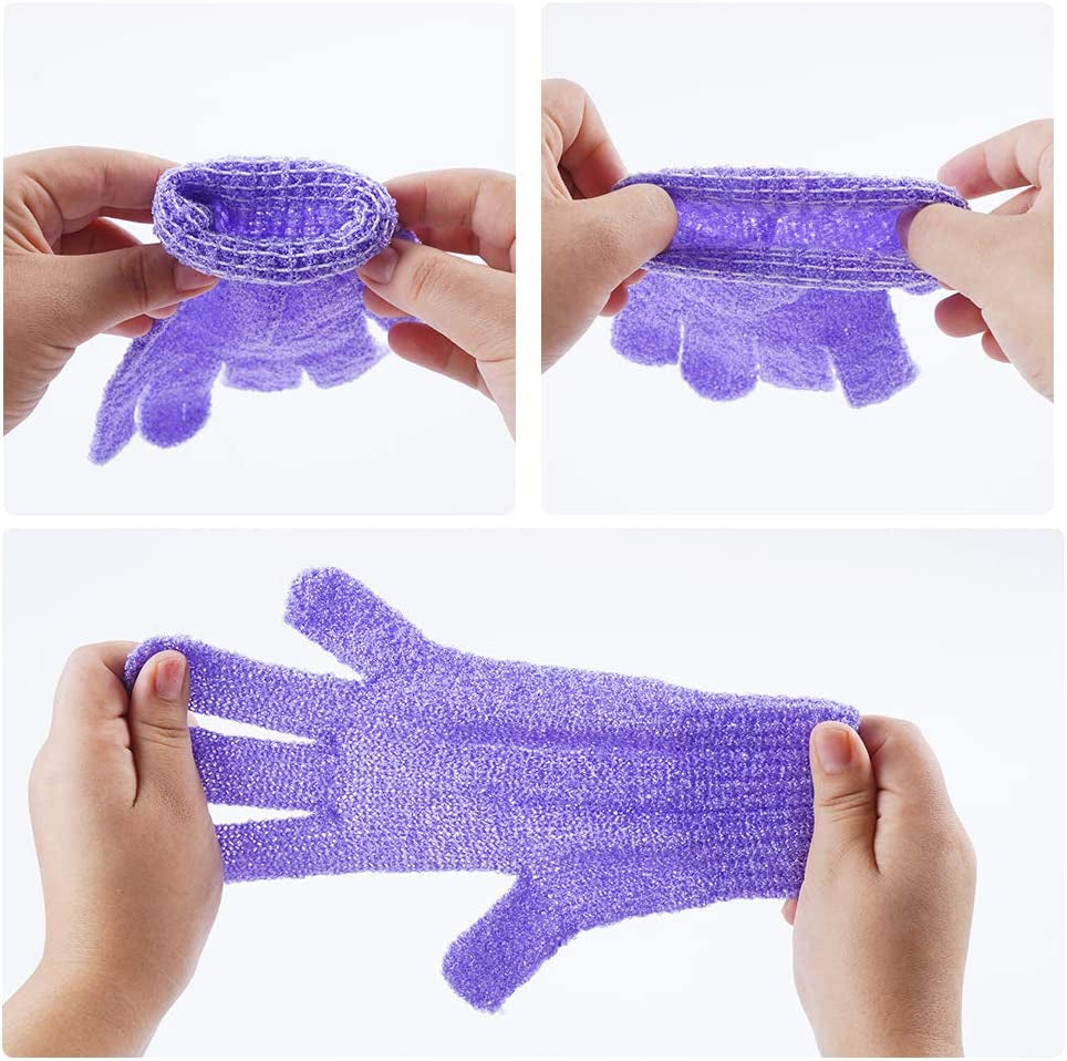 10 Pairs Exfoliating Gloves,Made of 100% Nylon,10 Colors Double Sided Exfoliating Gloves for Beauty Spa Massage Skin Shower Body Scrubber Bathing Accessories.