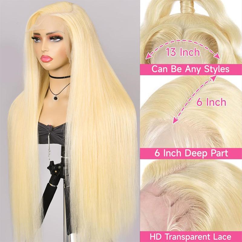 Cute Bein 613 Blonde 13X6 HD Lace Frontal Wig Pre Plucked 13X4 Straight Lace Front Human Hair Wigs for Women Can Be Dyed & Restyle