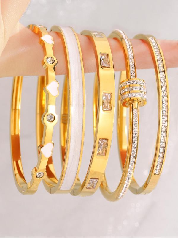 Elegant Fashion Bangle Bracelet Set, Stainless Steel Fashionable Eternal Lightweight Bangle, Very Suitable for Parties, Gatherings and Birthday Gifts, Mother'S Day Gift Jewelry