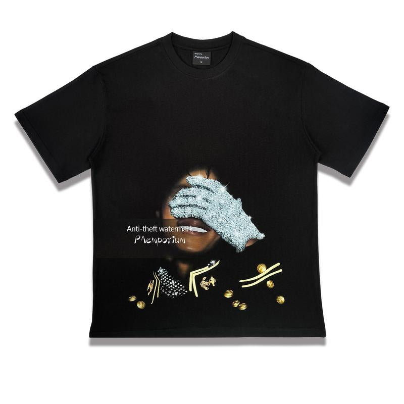 Mens Graphic Tees, 250Gsm Cotton, Oversized Mens Tshirt, Designer Crewneck Top, Michael Jackson Shirt, Summer Streetwear, Comfort Shortsleeve Casual