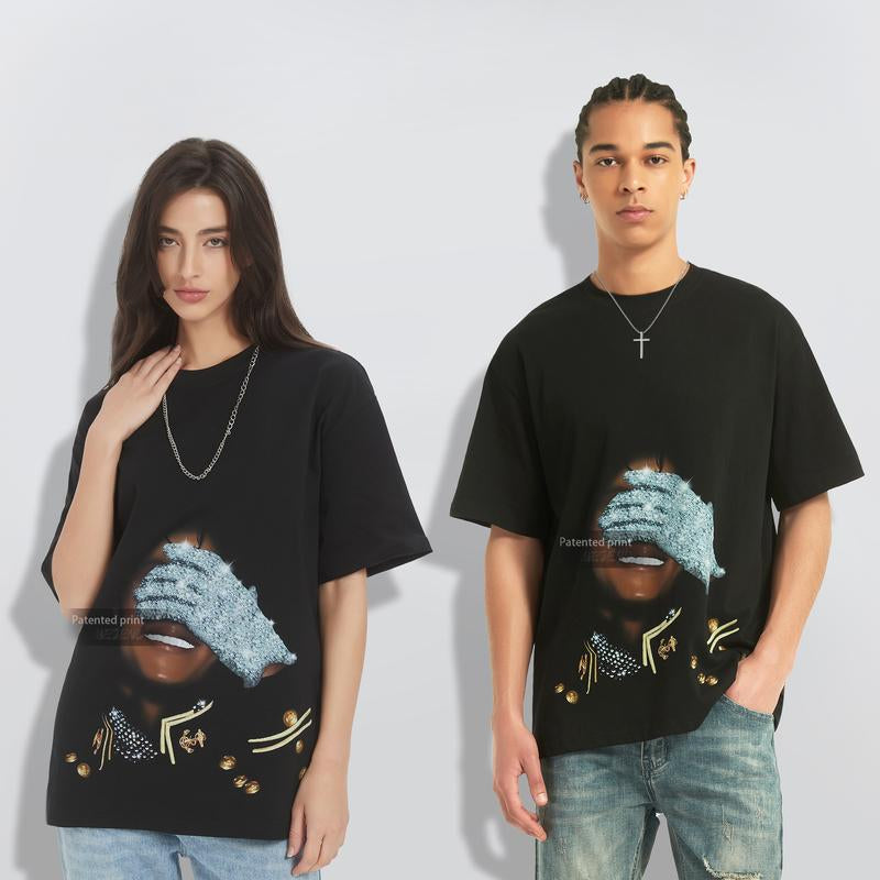 Mens Graphic Tees, 250Gsm Cotton, Oversized Mens Tshirt, Designer Crewneck Top, Michael Jackson Shirt, Summer Streetwear, Comfort Shortsleeve Casual