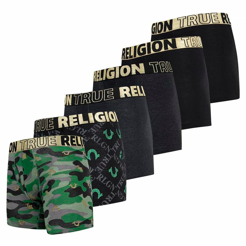 True Religion Mens Boxer Briefs Cotton Stretch Underwear for Men Pack of 6
