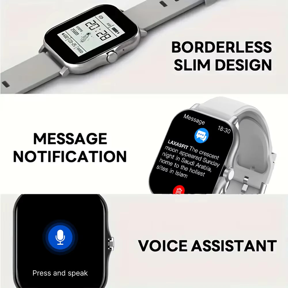 2025 New Smart Watch Bluetooth Call Message Reminder Man Woman Gift Full Touch Screen Sports Fitness Smart Watch