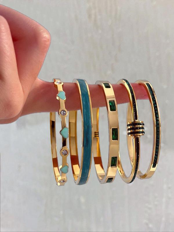 Elegant Fashion Bangle Bracelet Set, Stainless Steel Fashionable Eternal Lightweight Bangle, Very Suitable for Parties, Gatherings and Birthday Gifts, Mother'S Day Gift Jewelry