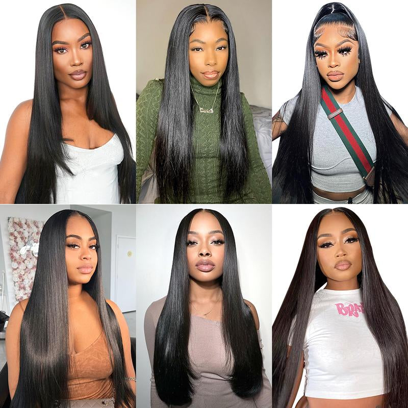 Yawawe Hair 28/30Inch 13X6 Lace Frontal Wigs Human Hair Straight Lace Front Human Hair Wig for Women Medium Size Cap 200% Density Pre-Plucked Transparent Lace Wigs with Baby Hair Outdoorfun
