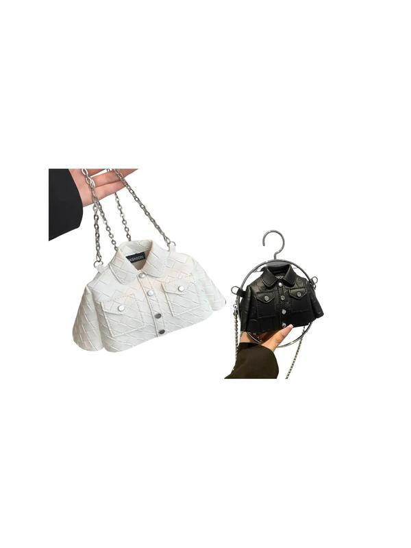 Women'S Plain Color Shirt Design Crossbody Bag, Casual Pu Leather Shopping Shoulder Bag for Daily Used, Casual Trendy Versatile High-Quality Daily Commuting Satchel Bag